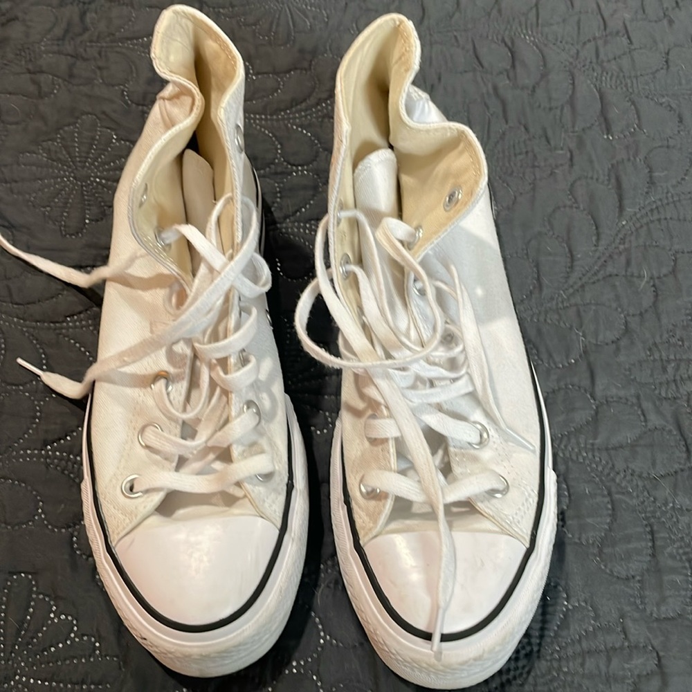 Converse White platform Hightops 7.5